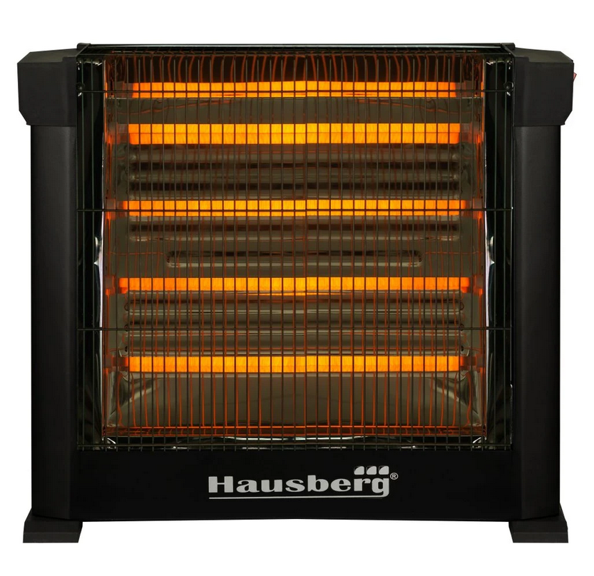 Radiator quartz Hausberg HB 8800, 1600 W, 4 tuburi quartz, 2 trepte putere