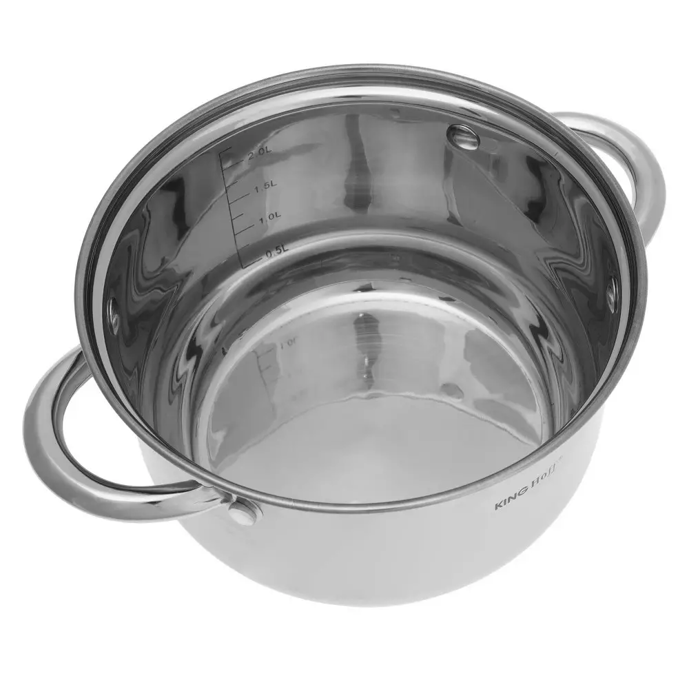 Set de 3 oale din inox cu capac sticla, dimensiuni 16 cm, 18 cm, 20 cm