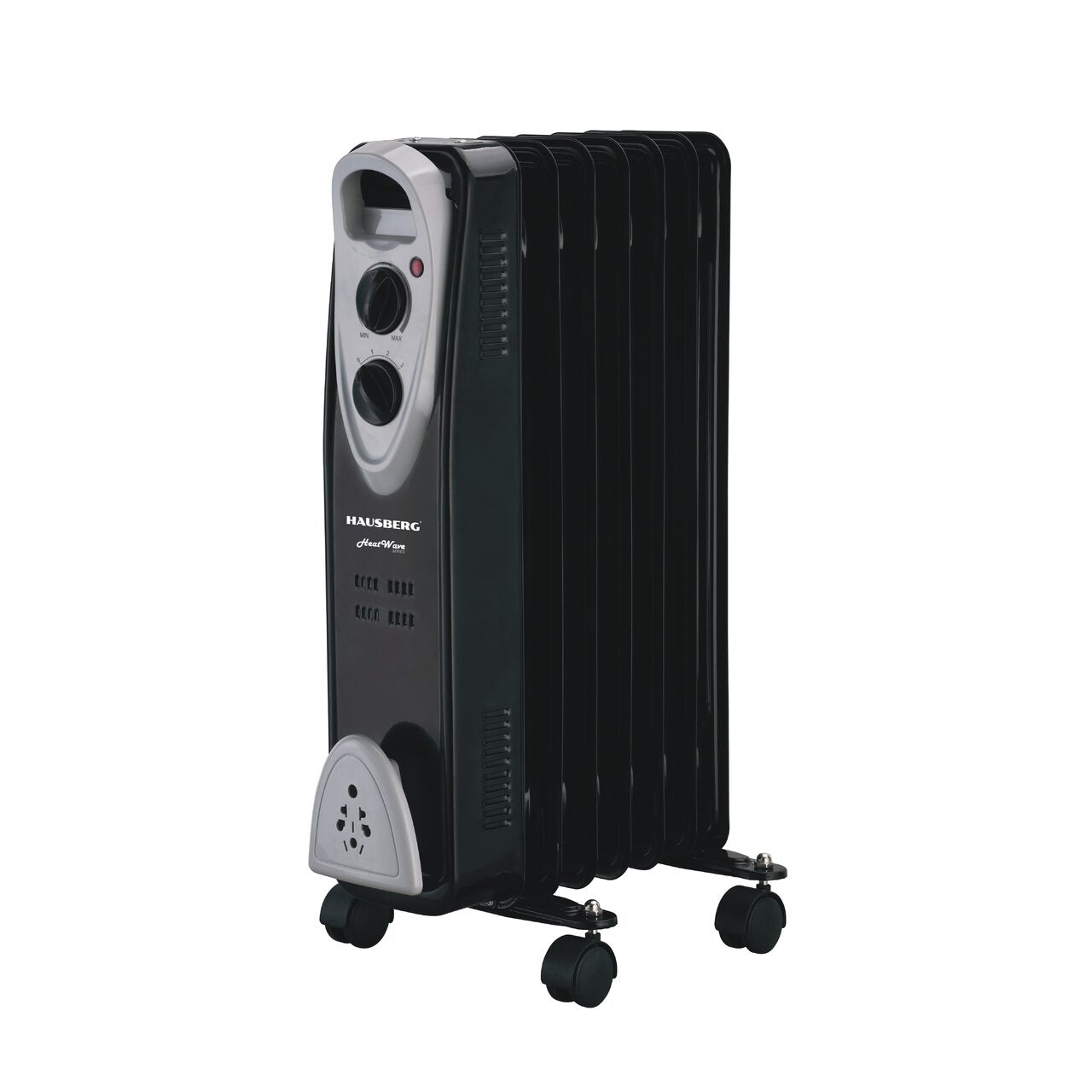Calorifer electric Hausberg HB-8907, 1500 W, 7 elementi, 3 trepte de putere, Termostat reglabil