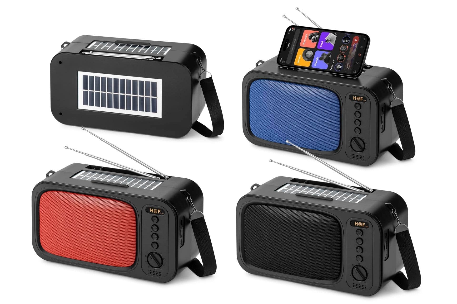Boxa Portabila Incarcare Solara cu Radio, Bluetooth, Lanterna, USB, Card, AUX, Hands-Free