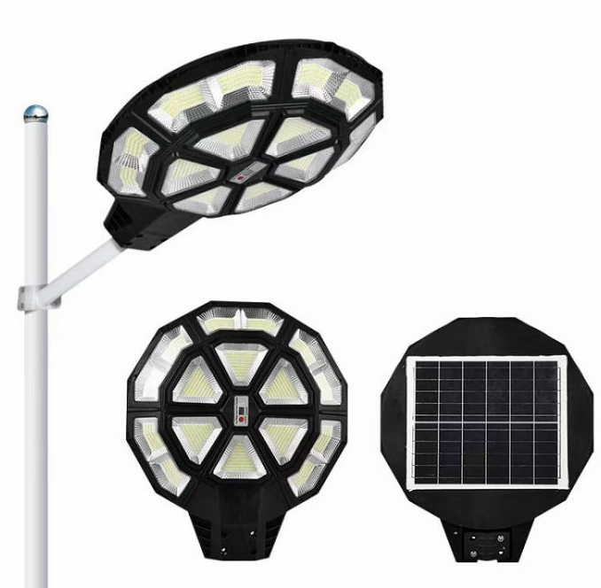 LAMPA STRADALA PROIECTOR LED 1200 W CU PANOU FOTOVOLTAIC CU SENZOR CADOU STALP METALIC