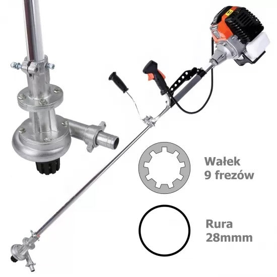 Atasament motocoasa pentru pompa de apa, 28MM, 9T, 1″ / 1.5″
