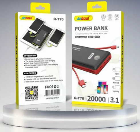 Baterie externa, 3 in 1, 20000mAh