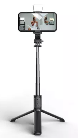 Selfie Stick Trepied Cu Lumina Led