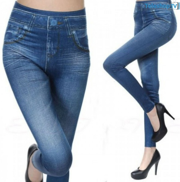 Set 2 colanti tip jeans imblaniti