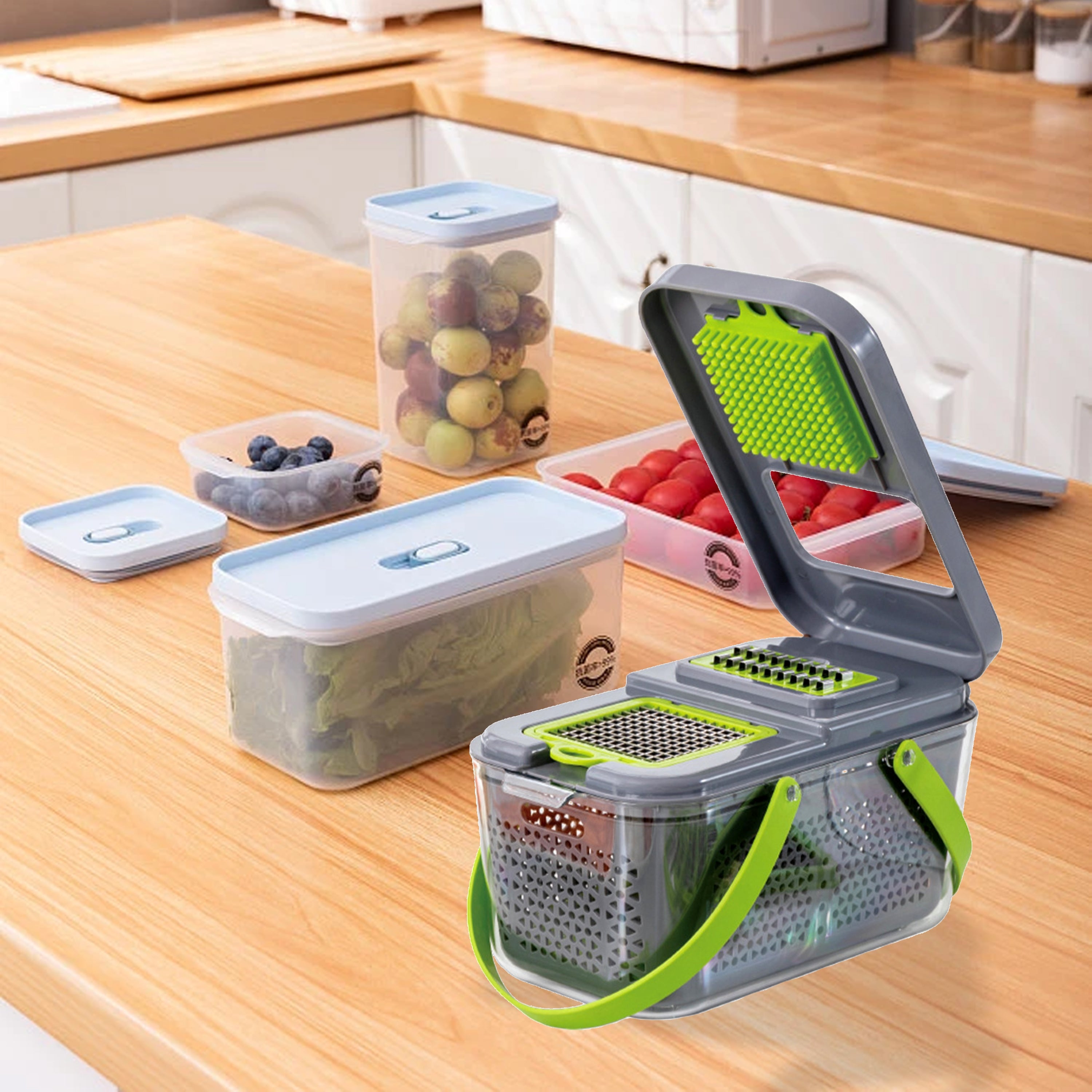 RAZATOARE MULTIFUNCTIONALA PENTRU LEGUME CU 22 ACCESORII Veggie Slicer