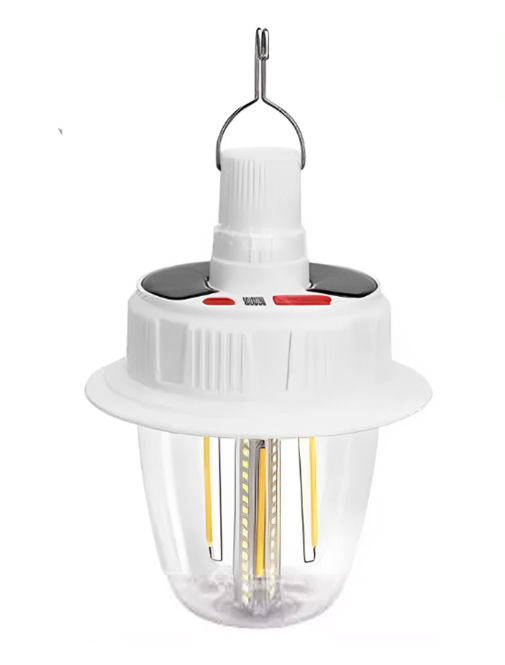 Lanternă LED, solara, reîncărcabilă cu cârlig și 4 funcții de iluminare pentru camping