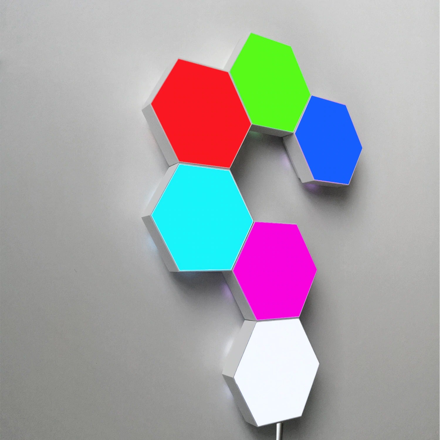 Set 6/10 Lampi Modulare Hexagon Colorate cu aprindere prin atingere