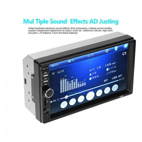 Mp5 player auto 70238B, 2 DIN, Touch screen 7", Bluetooth, USB, format video 1080P, negru