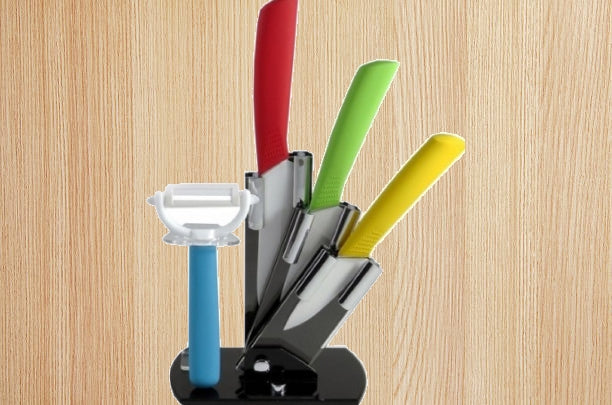 Set Cutite Ceramice 5 Piese cu Suport