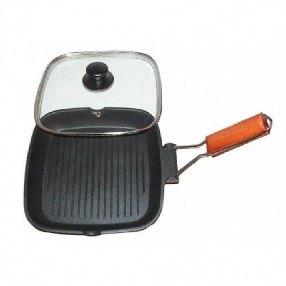 Gratar Teflon Cu Capac 24 CM Maner Detasabil