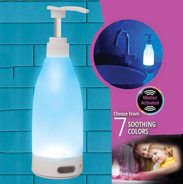 Pachet Promotional Dozator de sapun cu lumina LED, 400 ml, senzor de miscare + EXTENSIE DUȘ PENTRU ROBINET