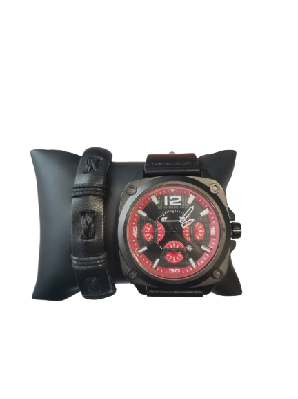 Ceas Barbatesc Matteo Ferari BlackBlack Casual XVII + Bratara cadou