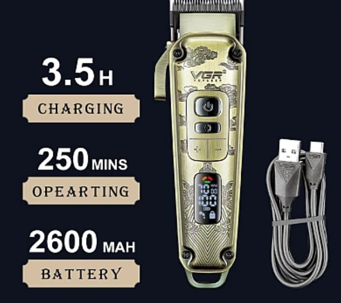 Aparat de tuns cu carcasa metalica premium VGR V-005 Afisaj LED