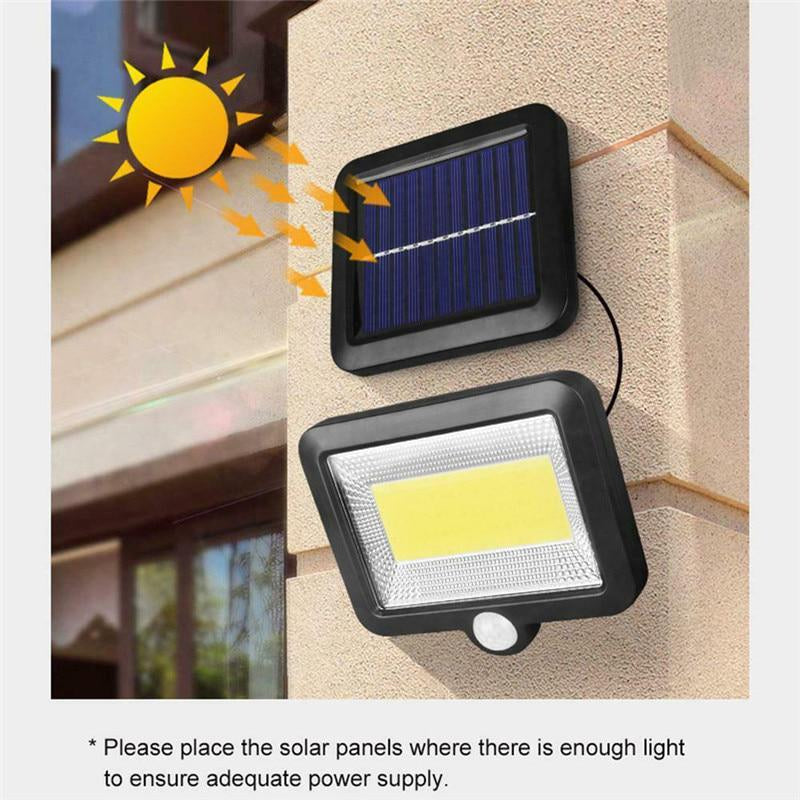 30W 100LEDs COB Lampă de perete cu lumină divizată alimentată cu energie solară pentru Grădină exterioară