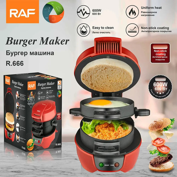 Aparat de Burgeri R.666, 800W, 180CM, Mic Dejun Rapid, Sandvisuri Usor de facut