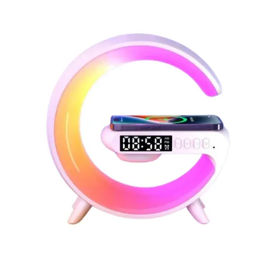 Boxa Mini bluetooth G63 cu Statie incarcare wireless si lampa RGB