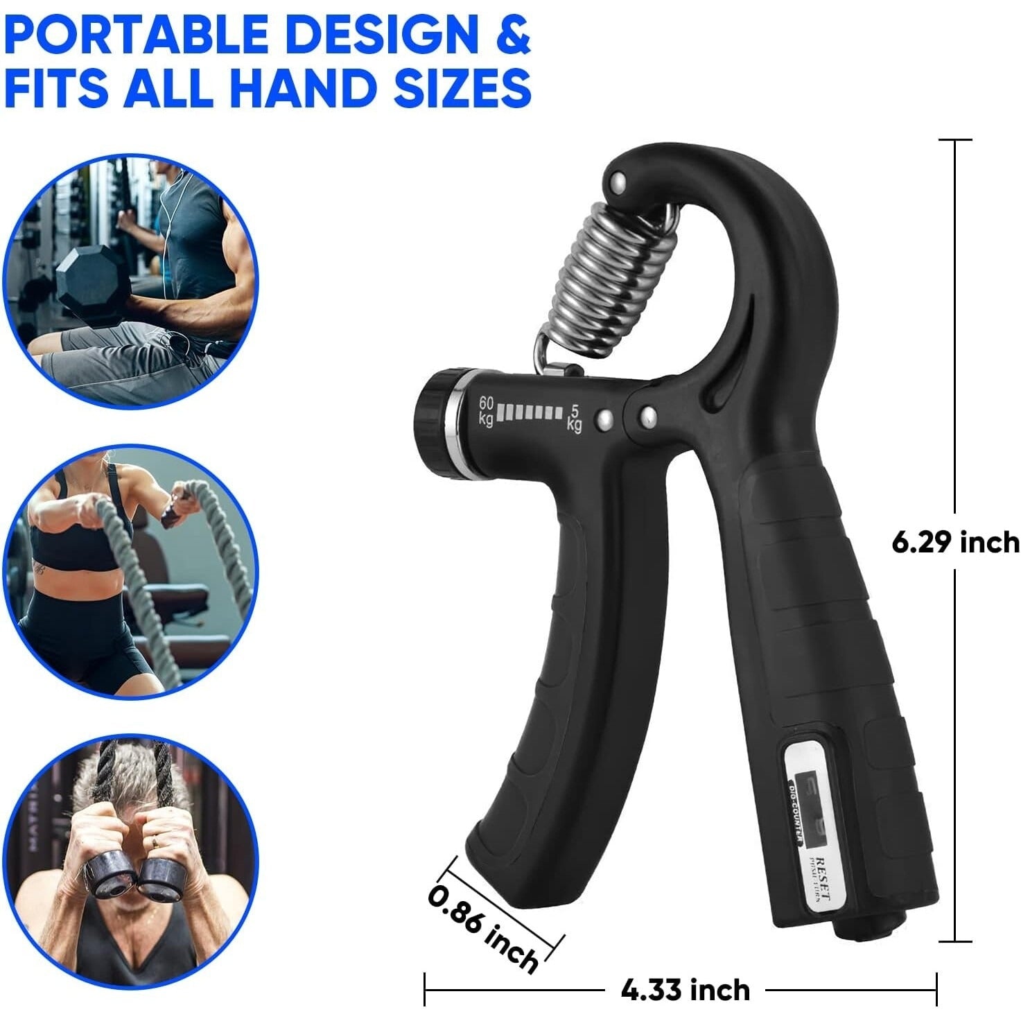 Flexor, ajustabil 5-60kg, pentru dezvoltarea muschilor si recuperare dupa accidentari, Antrenament Maini, Antebrat