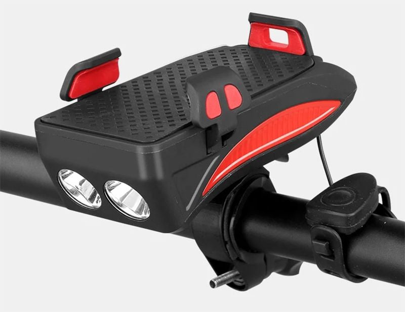 Suport de telefon pentru bicicleta cu lanterna si alarma