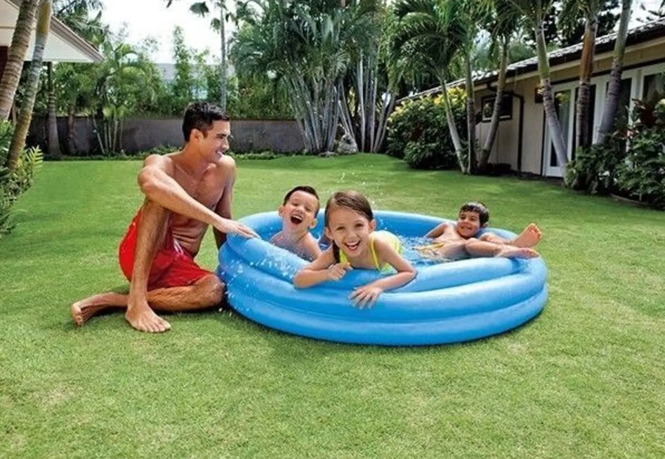 Piscina gonflabila copii, Intex 58426, Crystal Blue, 147 x 33 cm