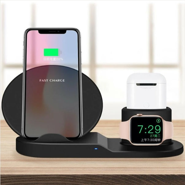 Stație Încărcare Wireless 3-în-1 W55 - iPhone, AirPods, iWatch