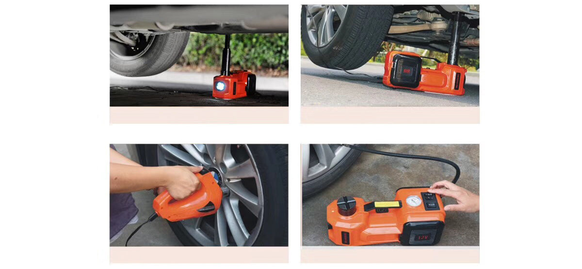 Set 3 in 1 Cric hidraulic electric + pompa de umflare + cheie de impact electrica