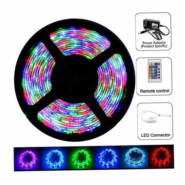 Set 2 Benzi LED RGB multicolore cu telecomanda 10 metri