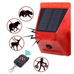 Alarma solara cu lumina de avertizare, senzor de miscare si telecomanda