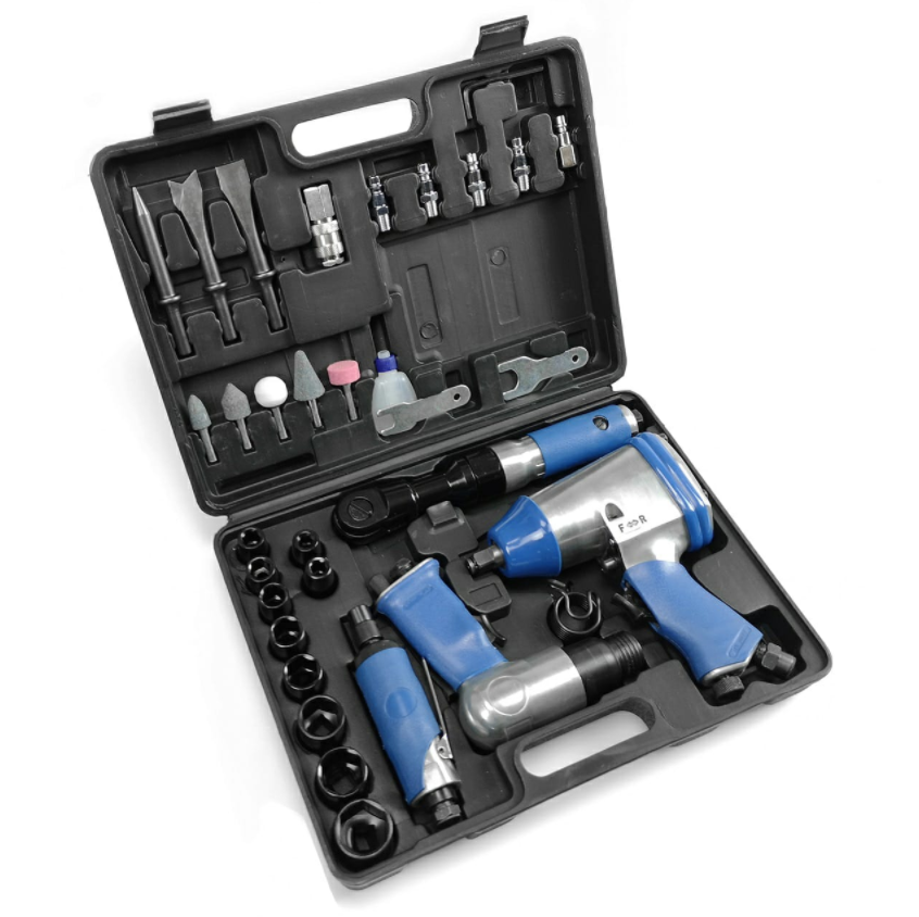 Trusa scule pneumatice 32 piese Pistol impact, clichet impact, biax pneumatic, dalta pneumatica