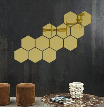 Set 10 Oglinzi Design Hexagon - Oglinzi Decorative