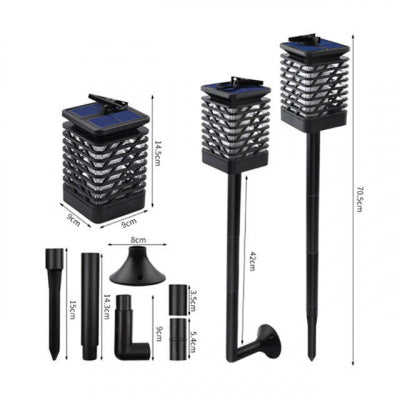 Lampa solara cu efect flacara si suport din plastic