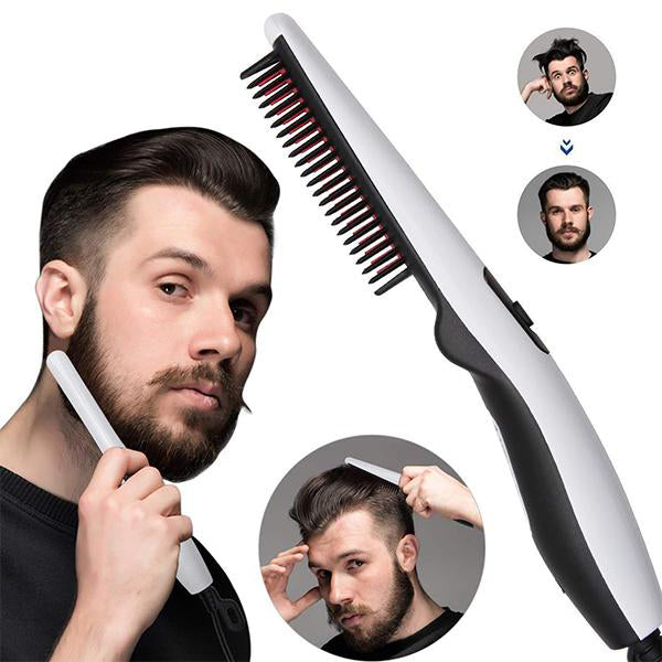 Perie electrica de indreptat parul si barba, 2 in 1, temperatura reglabila Styler 2