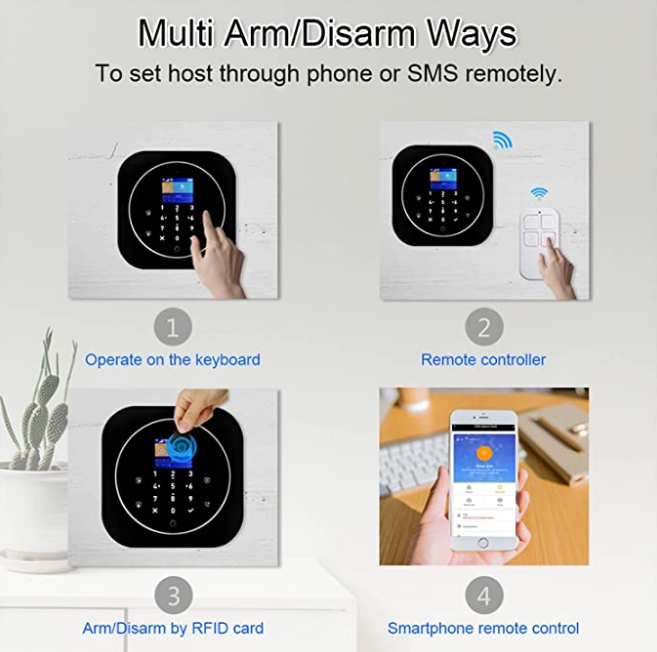 Sistem de alarmă pentru casa fara fir, WIFI, GSM, control din aplicatie, Smart Home