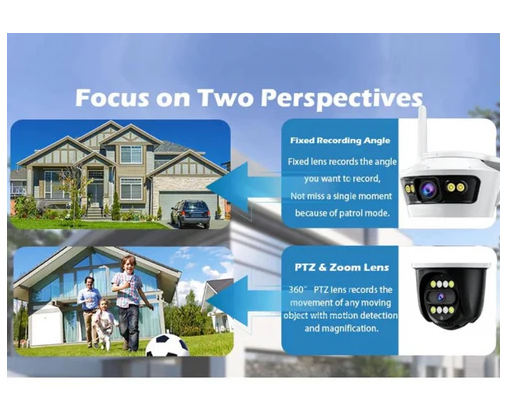 CAMERA SMART, CONEXIUNE WIFI, 2 LENTILE, VIZUALIZARE LIVE IN APLICATIE, INTERIOR/EXTERIOR