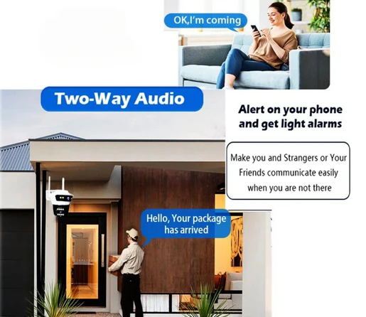 CAMERA SMART, CONEXIUNE WIFI, 2 LENTILE, VIZUALIZARE LIVE IN APLICATIE, INTERIOR/EXTERIOR