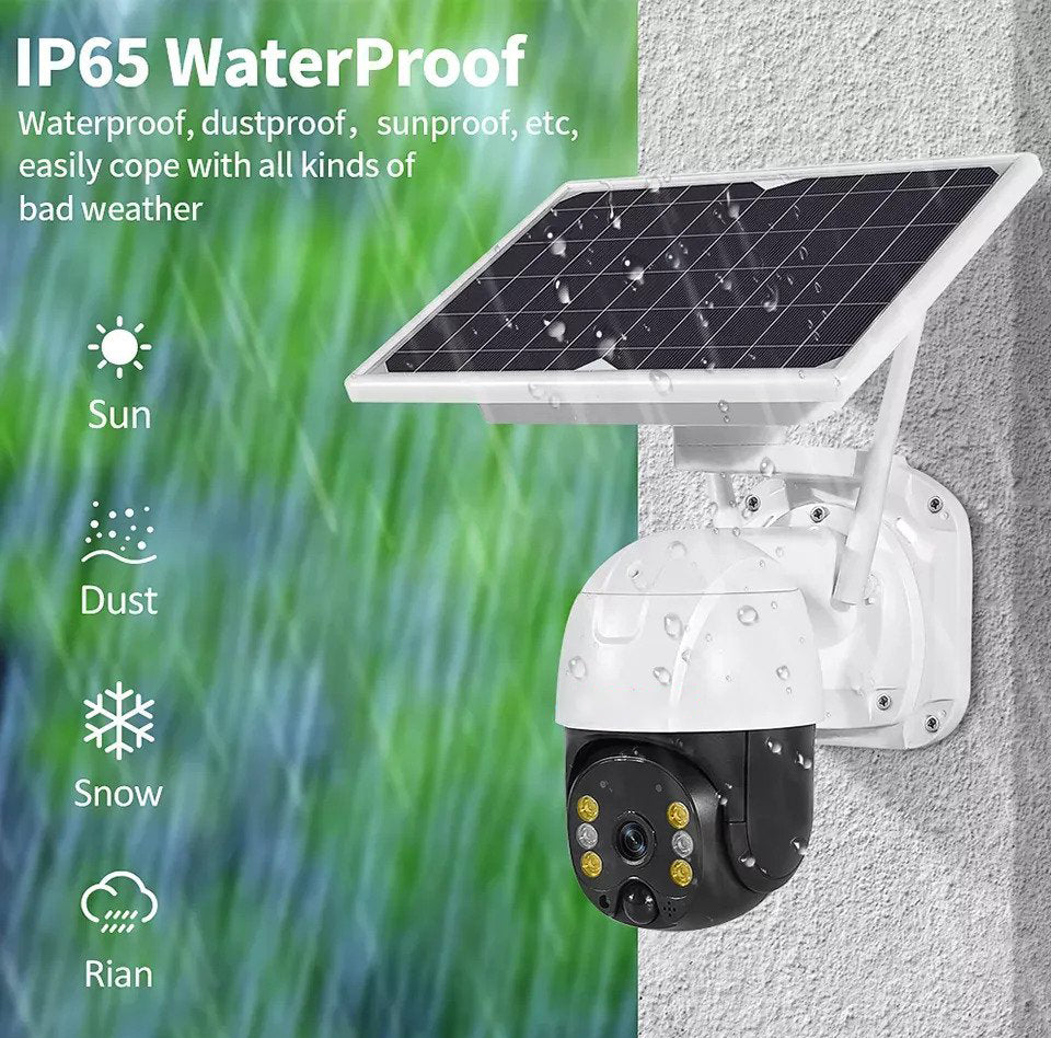 Camera de supraveghere, wireless, cu panou solar, 1080p, WiFi cu cartela sim, infrarosu