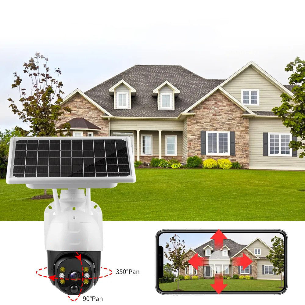 Camera de supraveghere, wireless, cu panou solar, 1080p, WiFi cu cartela sim, infrarosu