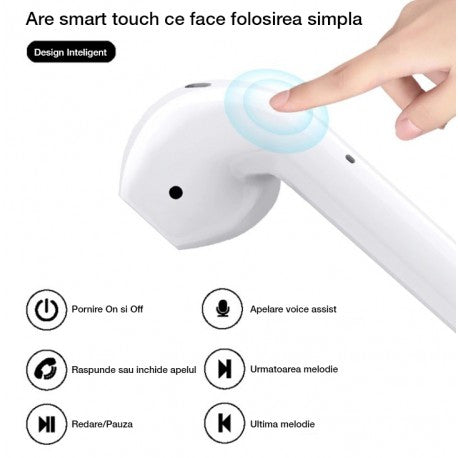 Casti i99 TWS, incarcare wireless QI, Afisaj digital, Waterproof IPx6,Bluetooth 5.0
