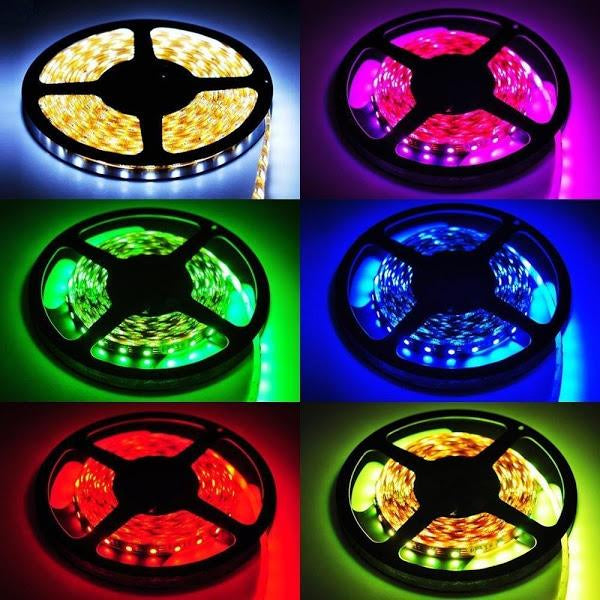 Set 2 Benzi LED RGB multicolore cu telecomanda 10 metri