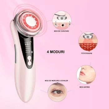 Dispozitiv de Masaj si Ingrijire Faciala cu Ultrasunete 4 in 1
