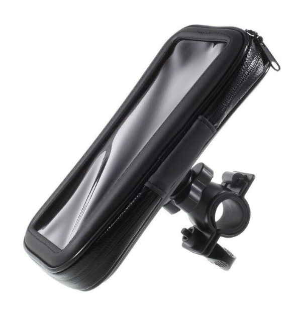 Suport husa telefon mobil pentru bicicleta si motocicleta, rezistent apa si socuri, touchscreen, 360 rotativ, negru ,6.3 inch