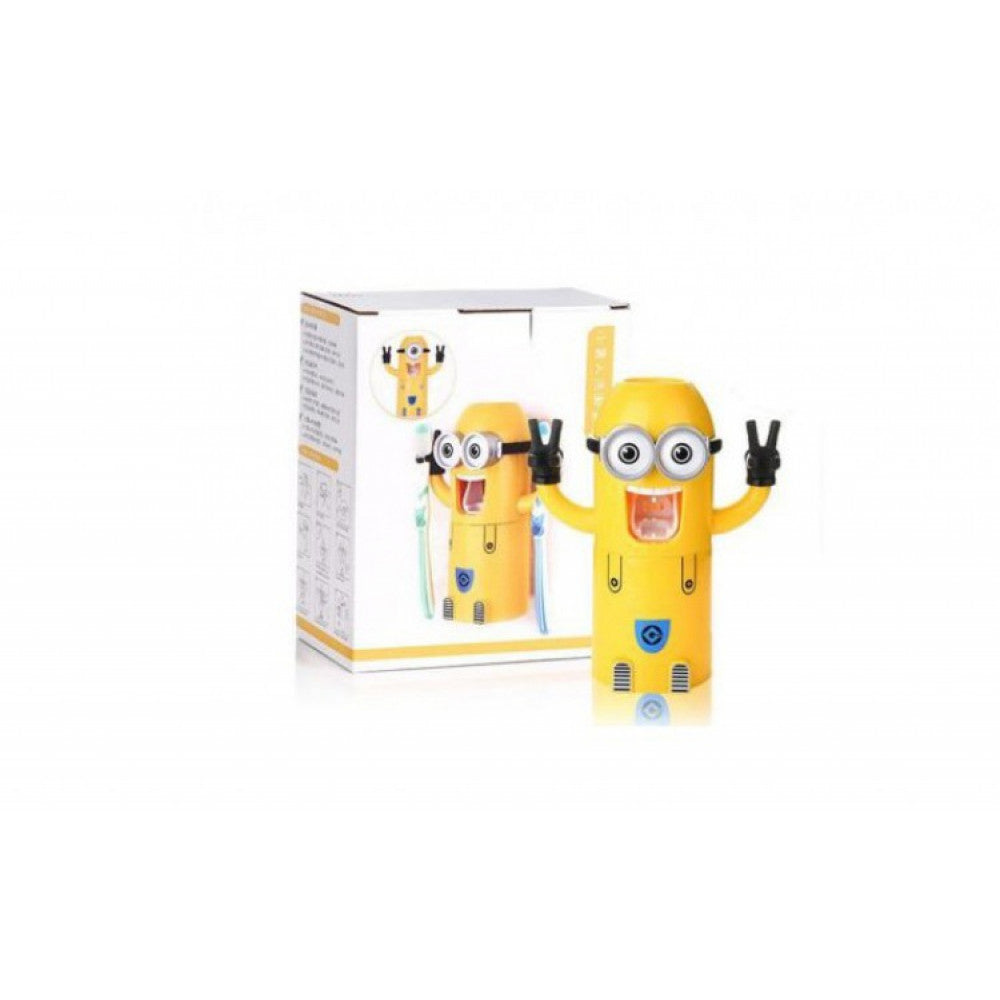Dozator pentru pasta de dinti si suport pentru periute, 3 in 1