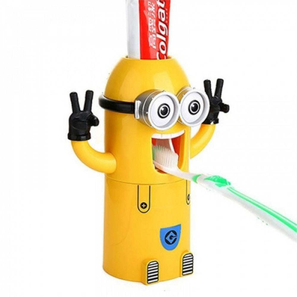 Dozator pentru pasta de dinti si suport pentru periute, 3 in 1