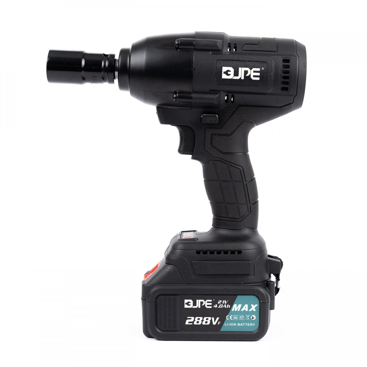 Trusa pistol de impact JPE, cu 2 acumulatori, 21V, 4Ah, tubulara 1/2 32mm