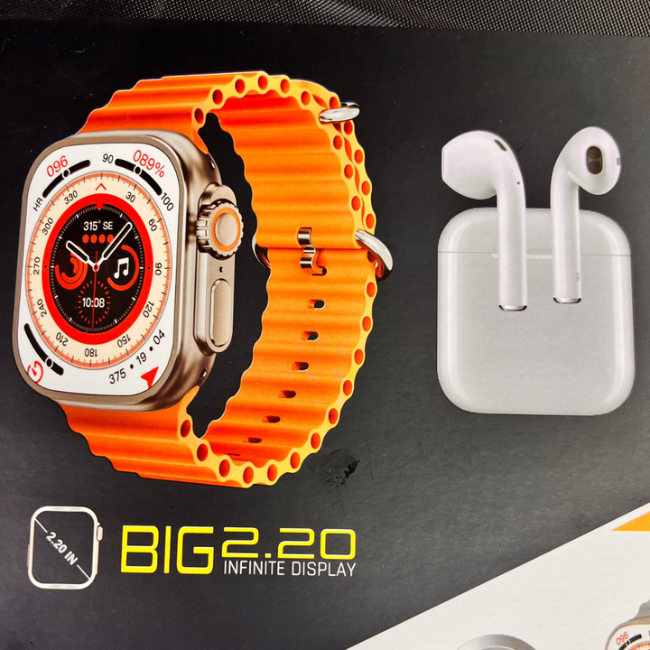Set Cadou Smartwatch YY02, 7 Brățări, Încărcător Wireless și Căști Bluetooth