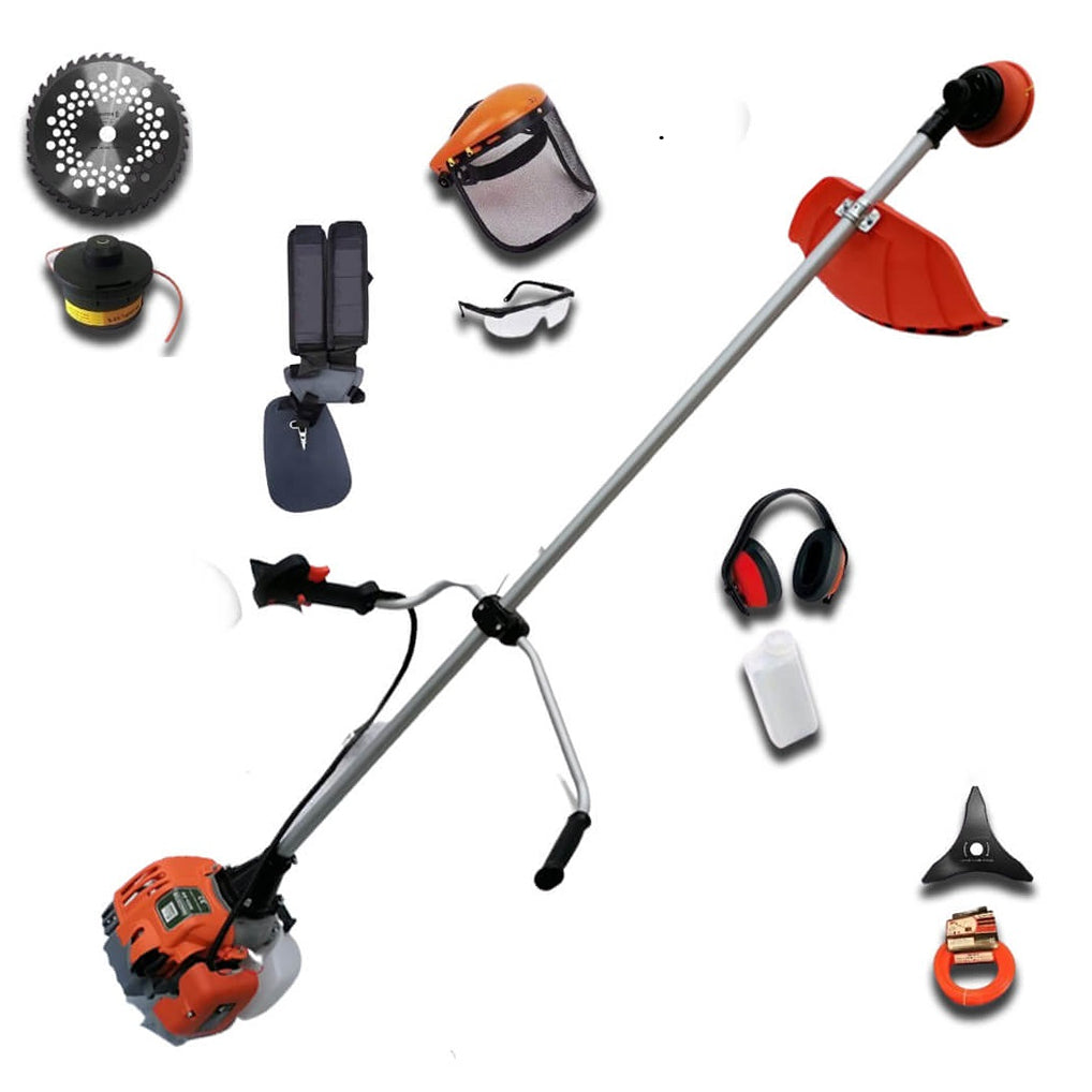 Motocositoare pe benzina Fermax ES-4300, cu pornire electrica si manuala, 4.7 CP, 9000 rpm, 8 accesorii incluse