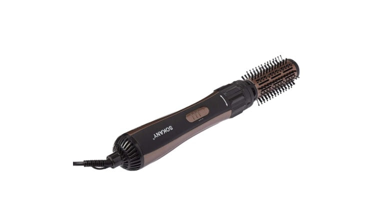 Perie de par rotativa, 1000 W, Negru Auriu