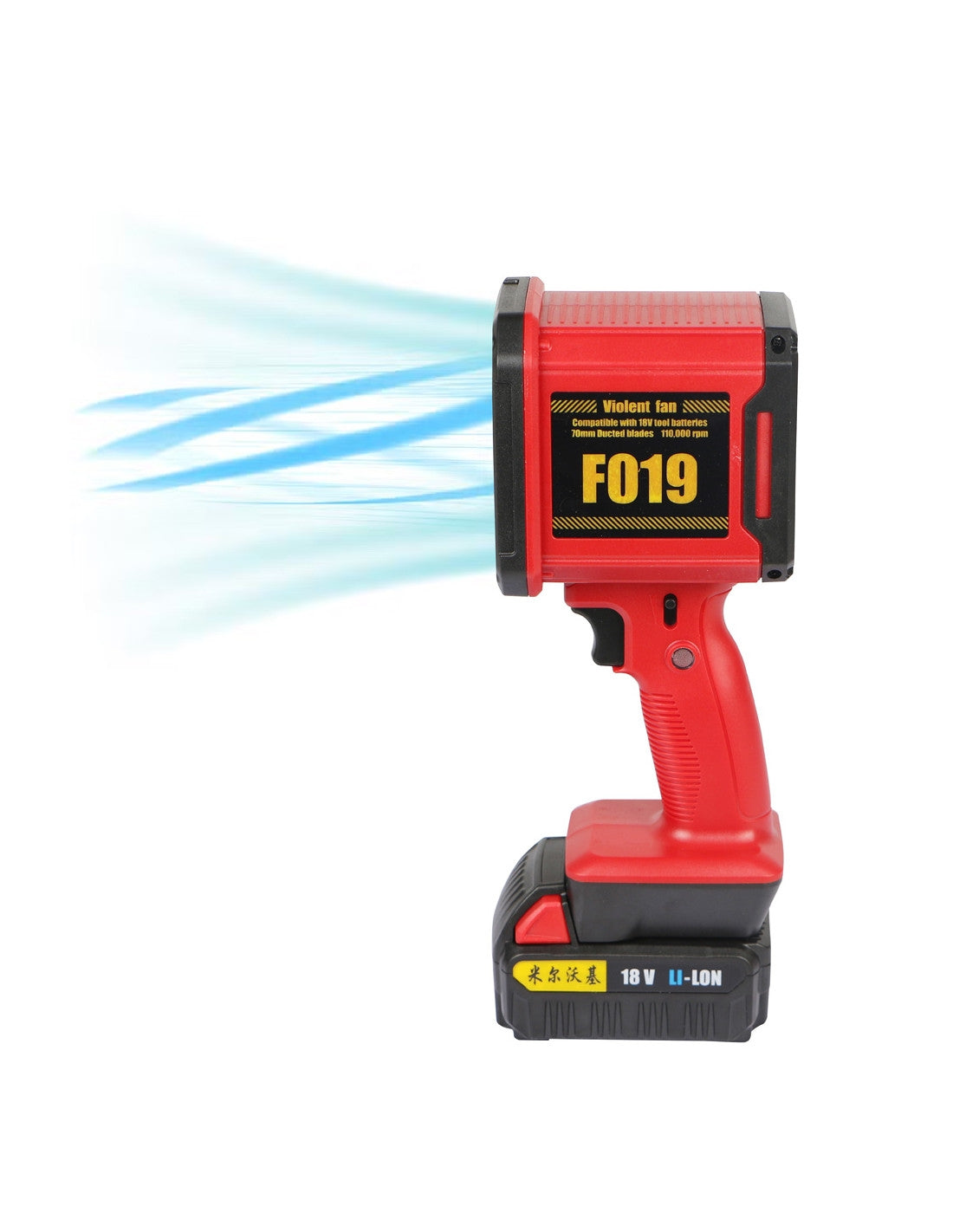 Suflanta Turbo, de mare putere, 110.000 RPM, acumulator 18V, Type-C fast charging, functie power bank, lanterna