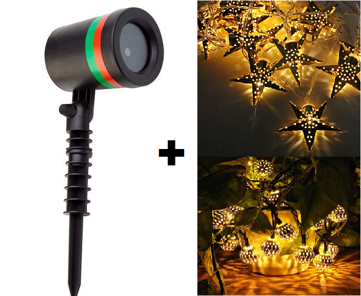 Proiector LED laser cu jocuri de lumini si efecte 3D holografice, Laser Light Cadou!!! Lumini De Decorare 4M