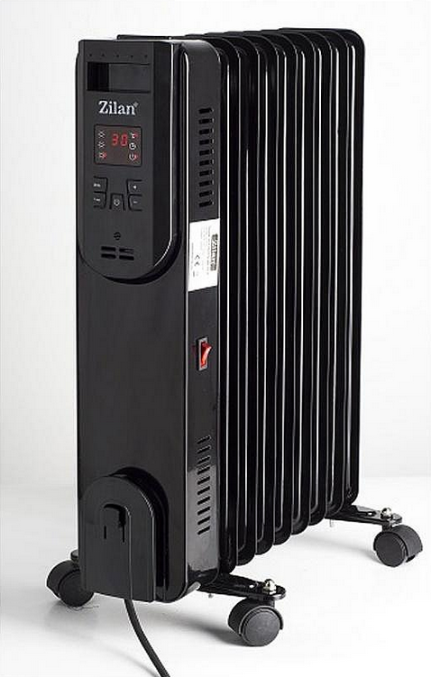 Calorifer electric ulei, Zilan ZLN-3031, 9 elementi, telecomanda, ecran LED, 2000W